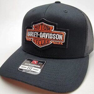 HD Harley Biker Richardson 112 Trucker Embroidered Patch Mesh Snapback Cap Hat